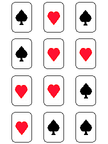 Image of set up for psychic card magic trick.