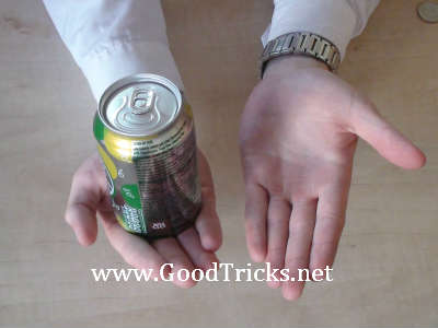 Magician's other hand is shown to be empty, also.