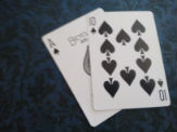 Two playing cards adding up to 21 are the perfect score for playing Blackjack.