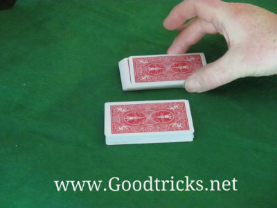 Card deck is split into two halves.