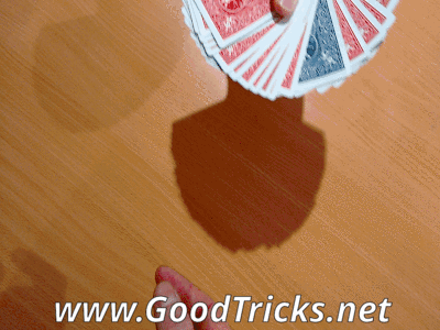 Classic force card trick sleight illistartion
