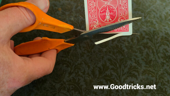 Cut small strip from short end of playing card.
