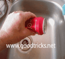 Make small hole in soda can and empty out one third of contents.