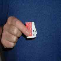 Fold the card into fourths and then unravel.
