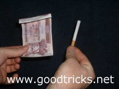 Note is unravelled to show the cigarette is still whole.
