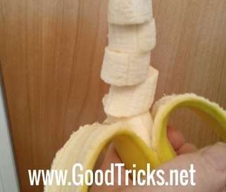 banana is peeled and is already sliced into pieces ???