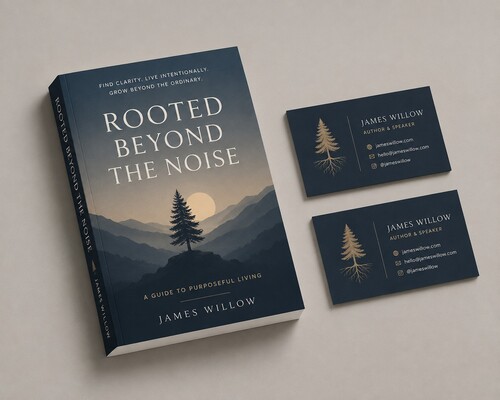 A paperback book and two business cards.