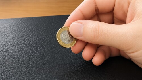 Magnetic PK ring secretly holding the removed coin