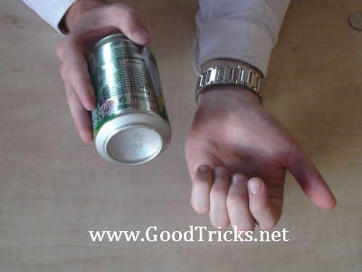 Showing the bottom of the can