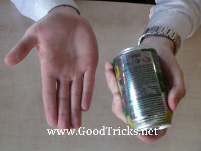Showing the striking hand empty