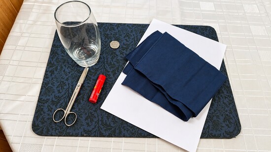 Materials for the coin under glass trick