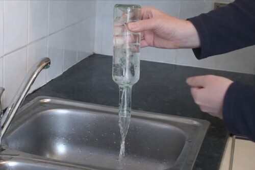 Water is released from bottle.