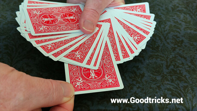 Playing cards fanned out.