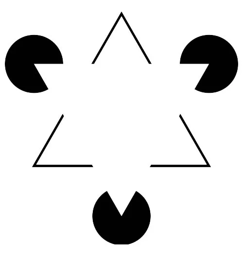 Optical illusion triangle.