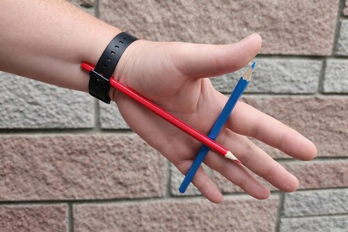 Alternative levitating pencil method using a second pencil beneath a watch strap