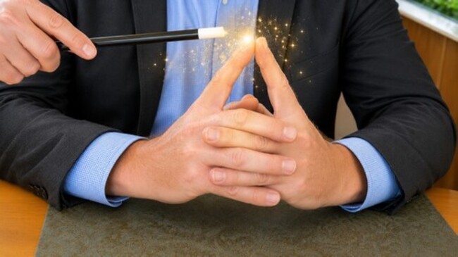 Fingertips of left and right hand are drawn together.
