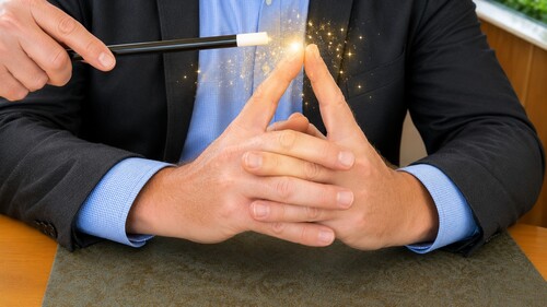 Magic forces being applied to fingertips