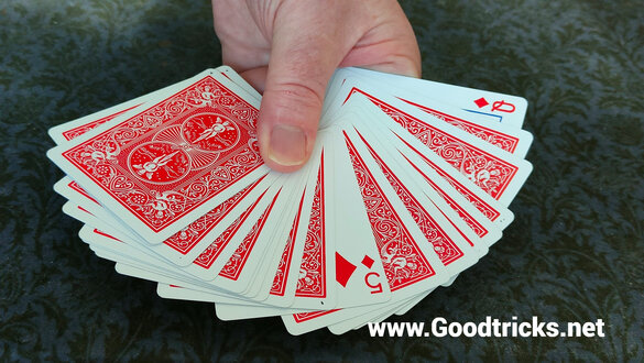 Fanned out playing cards ready for someone to choose one..