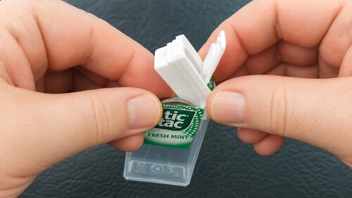 Tic Tac box with lid removed