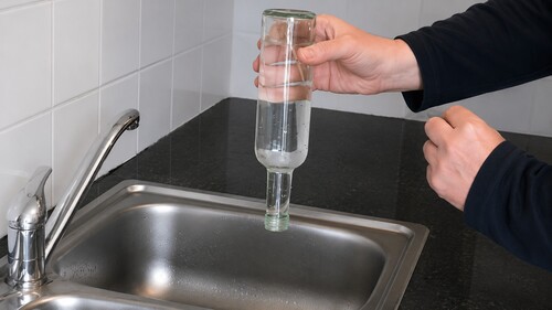 Toothpick visible inside bottle