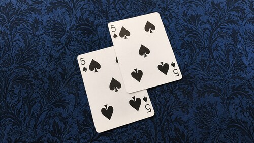 Two identical playing cards used for the torn and restored card trick