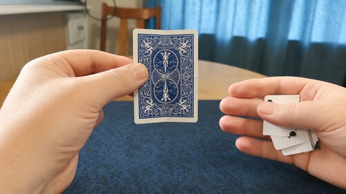 The duplicate card unfolded and shown apparently restored