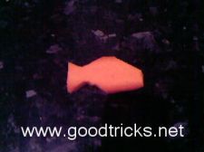 Goldfish shape carved from a carrot.