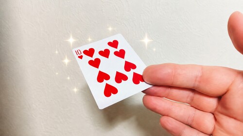 Playing card vanishing at the fingertips